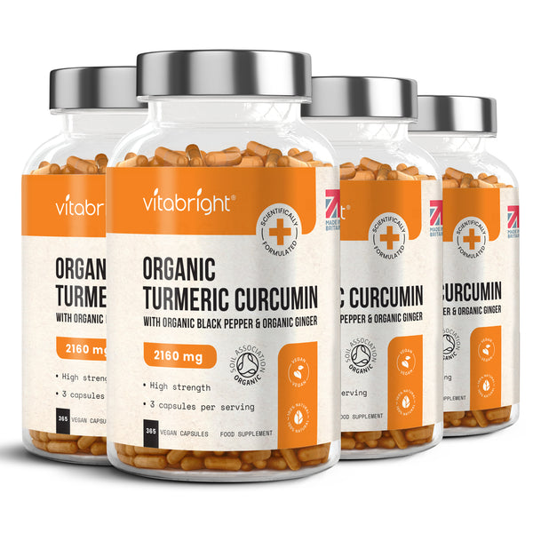 Organic Turmeric Curcumin 2160mg with Black Pepper & Ginger 365 Capsules VitaBright