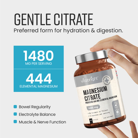Magnesium Citrate Capsules 1480mg  - 4 Month Supply