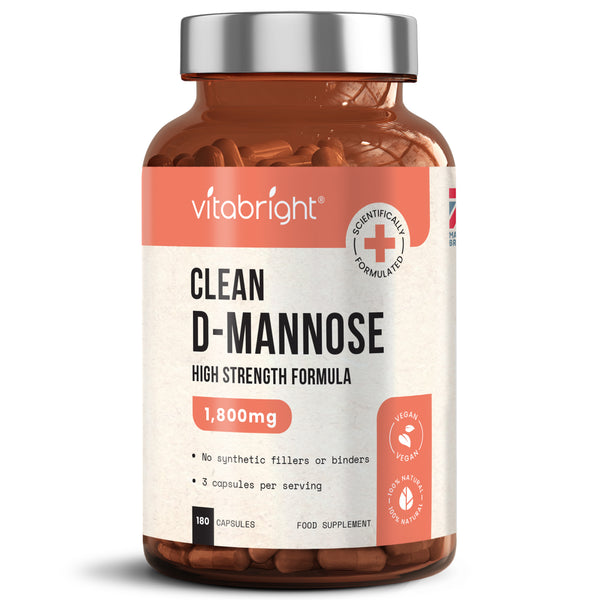 Vitabright D-Mannose Capsules | 180 Capsules | 2000Mg | Uti | Uk Manufactured