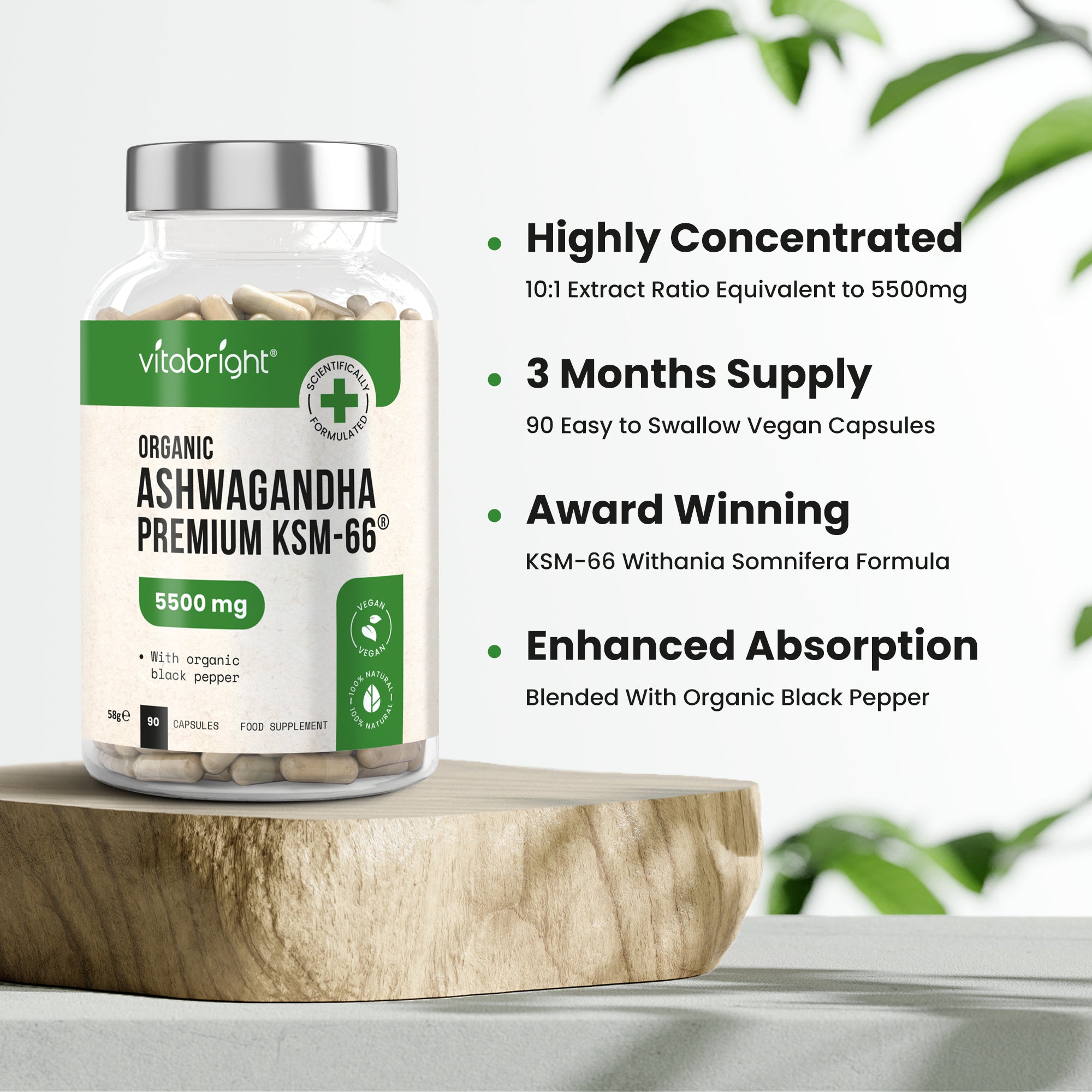 Ashwagandha KSM-66 - Organic Ashwagandha Tablets