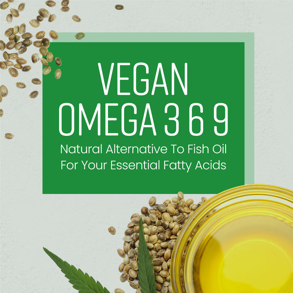 Vegan Omega 3 6 9 Capsules - Hemp Seed Oil