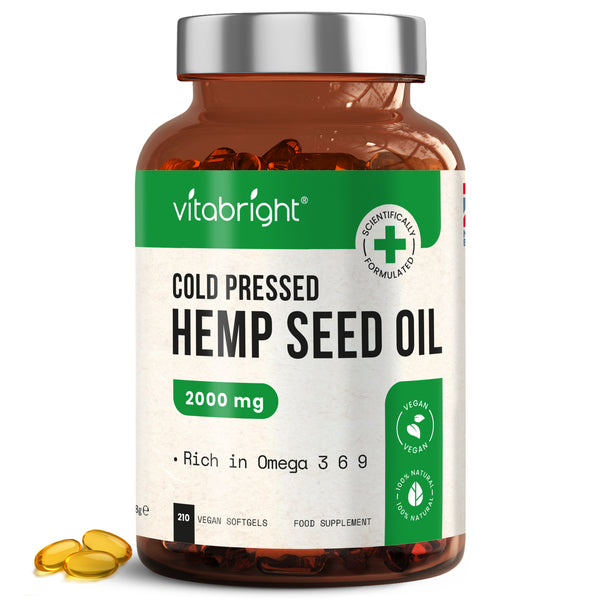 Vegan Omega 3 6 9 Capsules - Hemp Seed Oil