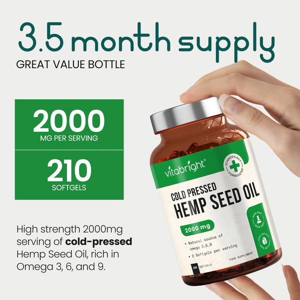 Omega 3 6 9 Capsules - Hemp Seed Oil