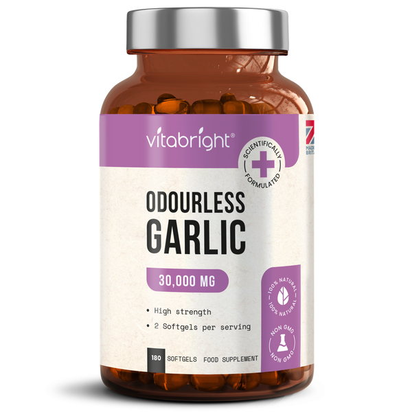 Garlic Capsules - High Strength 30,000mg - 180 Odourless Softgels