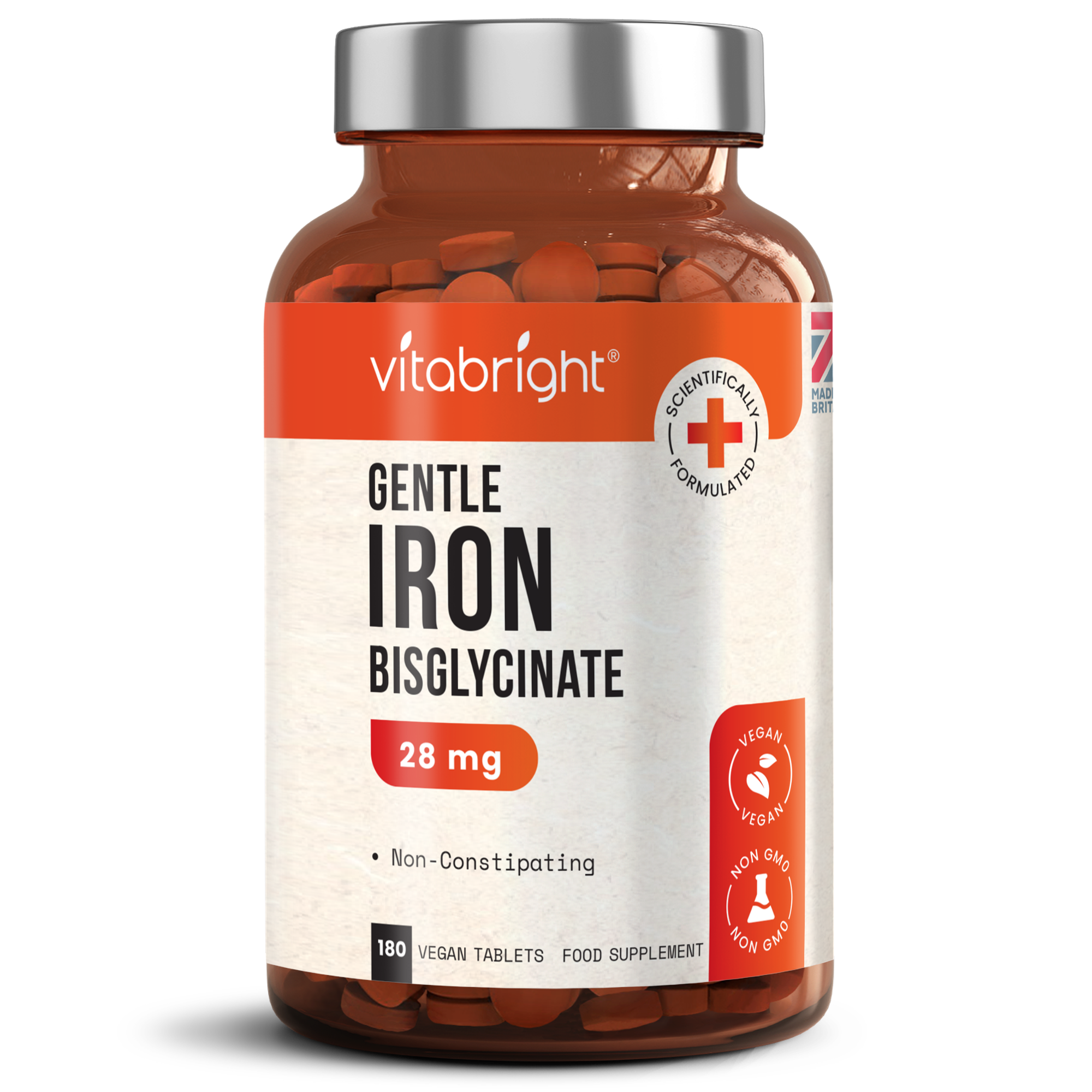 Iron Tablets x 180 - Gentle Iron Bisglycinate 28mg