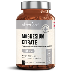 Magnesium Citrate 1480mg Providing 444mg Elemental Magnesium per Serving