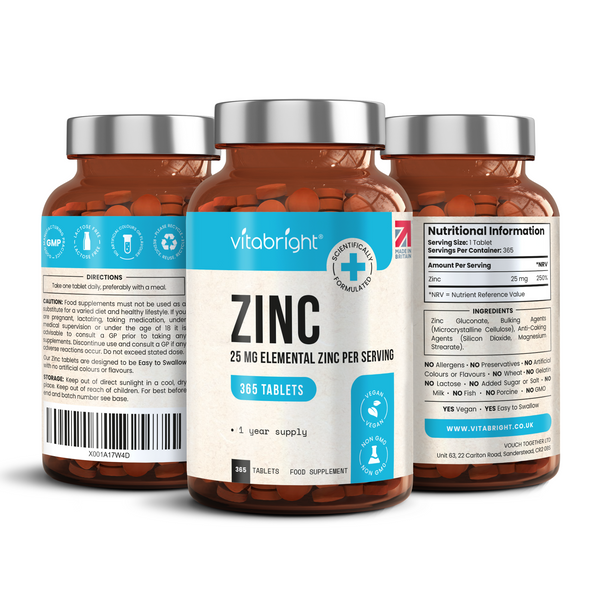 Zinc Gluconate 25mg | 1 Years Supply | Easy To Swallow | Superior ...